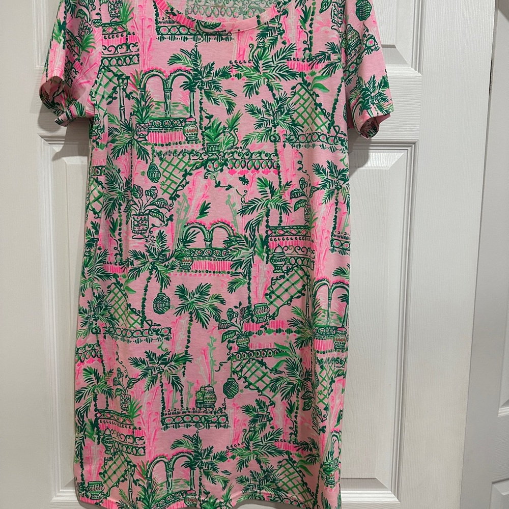 Lilly Pulitzer Pink and Green Tropical Dress